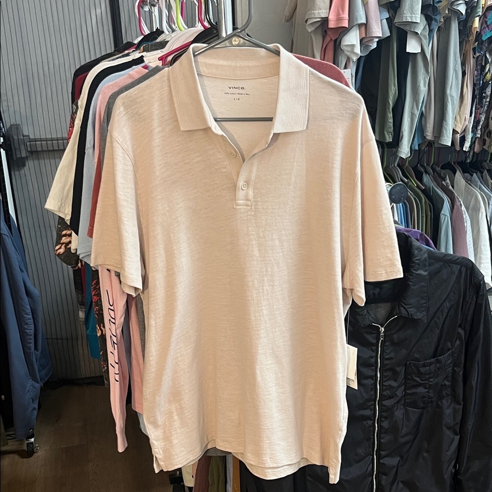 Vince Men's Sand Slub Polo Shirt